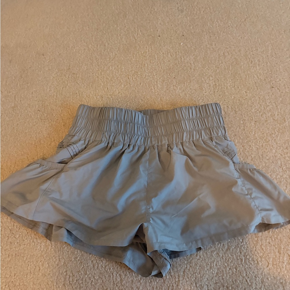 FP Movement grey shorts with built in shorts. Size: XS